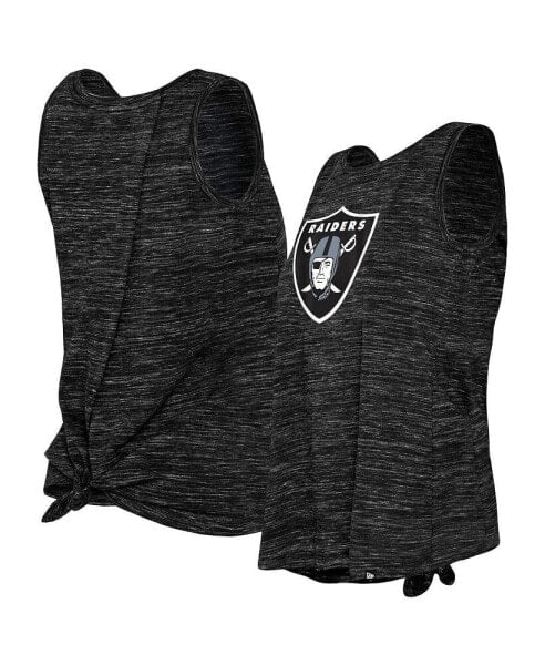 Women's Black Las Vegas Raiders Space Dye Tie-Back Tank Top