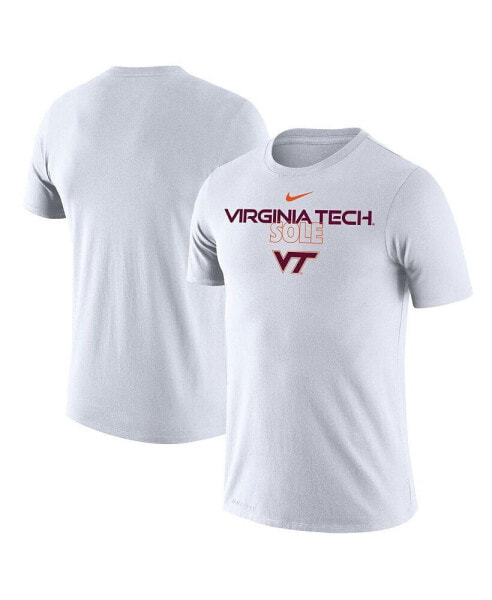 Men's White Virginia Tech Hokies On Court Bench T-shirt