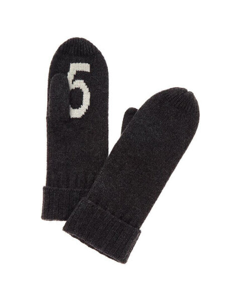 Hannah Rose Hi-5 Intarsia Cashmere Mittens Women's Grey