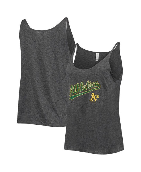 Women's Heathered Charcoal Oakland Athletics Slouchy Tank Top