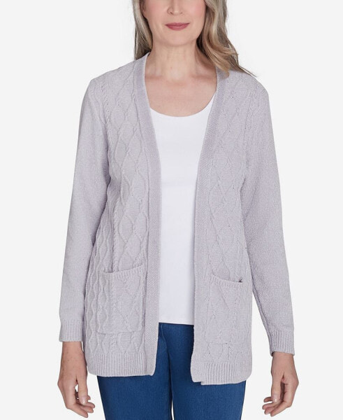 Petite Classics Chenille Cardigan Sweater with Pockets