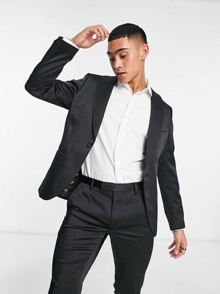 Twisted Tailor draco suit jacket in black
