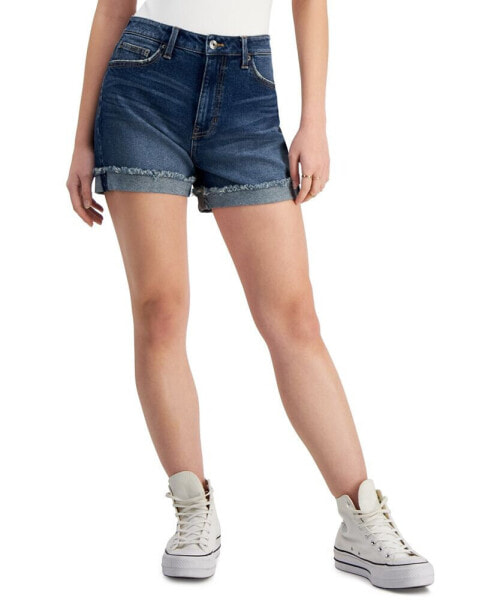 Juniors' Ultra High-Rise Frayed Shorts