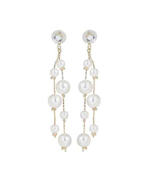 Women's White Drop Earrings