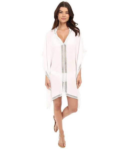 Tommy Bahama Women's Standard Tunic w/Lace Inset & Edge Cover-Up, White Size M