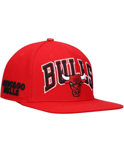 Men's Red Chicago Bulls Wordmark Logo Snapback Hat