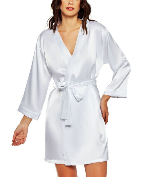 Women's Marina Lux 3/4 Sleeve Satin Lingerie Robe