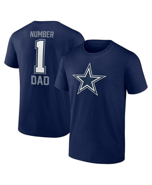 Men's Navy Big and Tall Dallas Cowboys 1 Dad T-Shirt