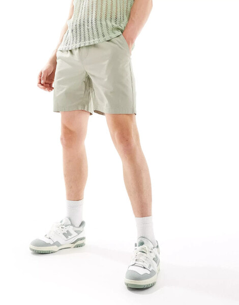 ONLY & SONS pull on twill short in sage