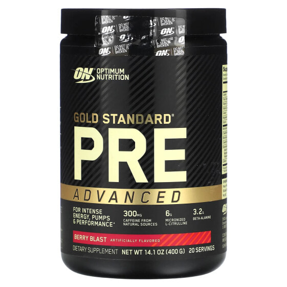 Optimum Nutrition, Gold Standard Pre Advanced, мохито с малиной и лаймом, 400 г (14,1 унции)