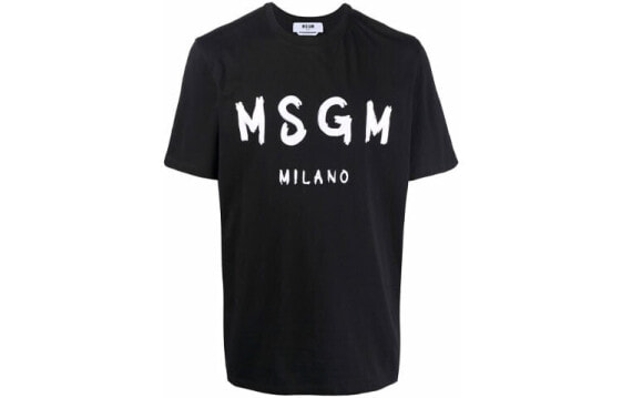 MSGM FW21 纯色字母印花短袖T恤 男款 黑色 送礼推荐 / Топ MSGM FW21 T 2000MM510-200002-99