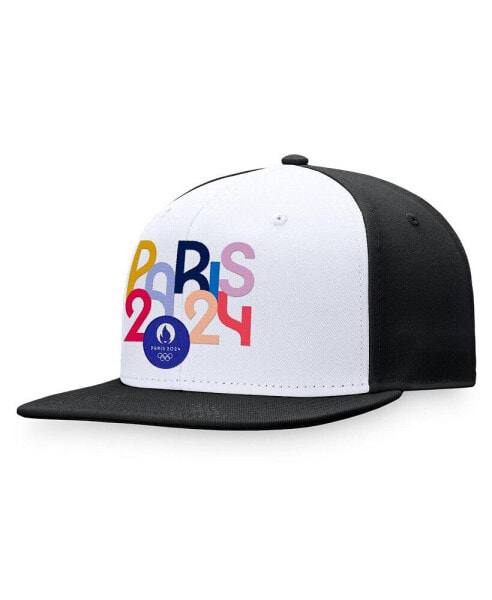 Men's White, Black Paris 2024 Summer Olympics Snapback Hat