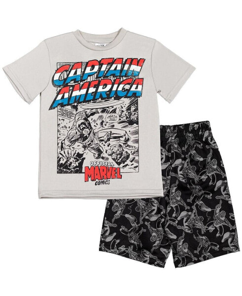 Toddler Boys Avengers Captain America Graphic T-Shirt & Shorts Captain America