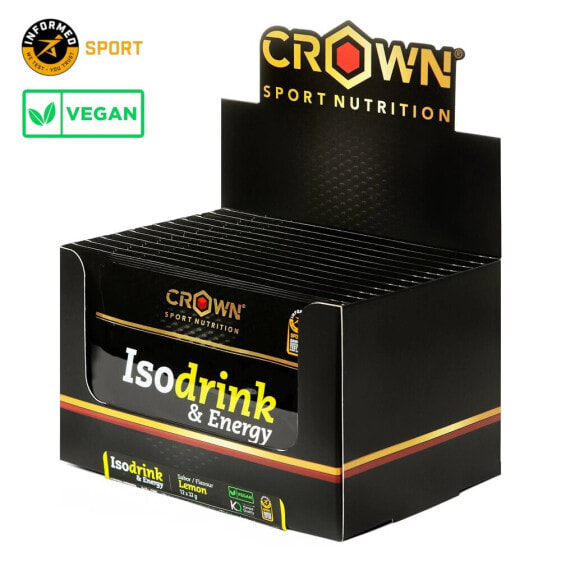 Набор порошковых пакетов изотонического напитка с лимоном для спортсменов CROWN SPORT NUTRITION Isodrink & Energy 32 г, 12 шт.