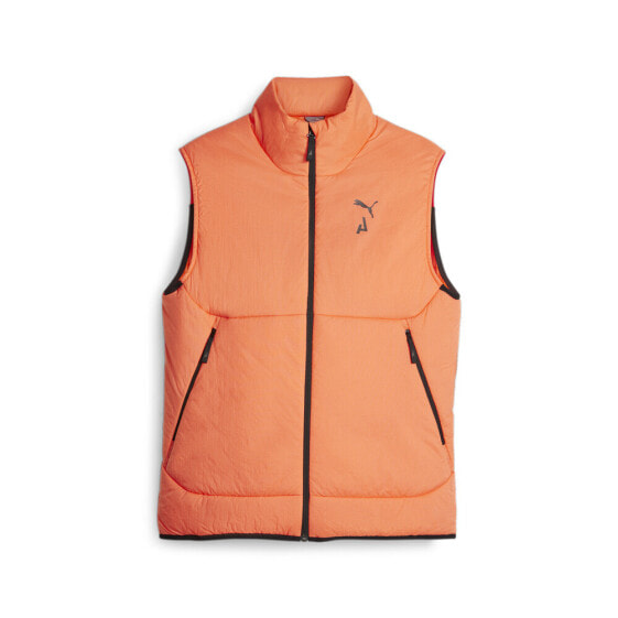 Puma Seasons Primaloft Full Zip Vest Mens Orange Casual Athletic Outerwear 52411