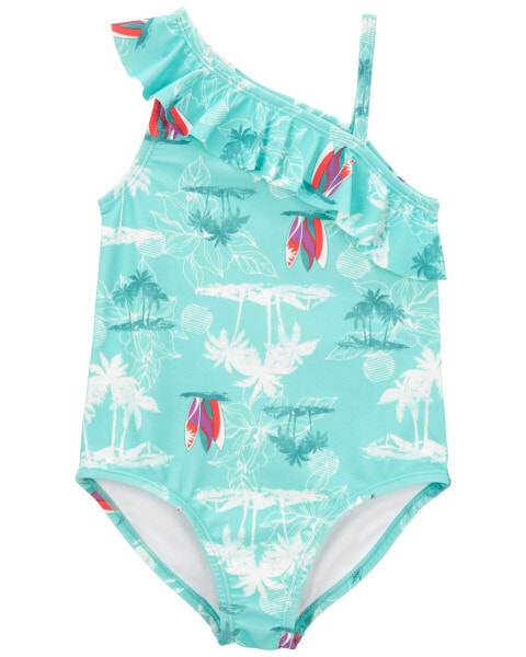 Toddler Beach Print 1-Piece Swimsuit 5T