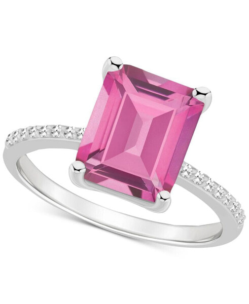 Mystic Topaz (4-1/4 ct. t.w.) & Diamond (1/10 ct. t.w.) Emerald-Cut Statement Ring in Sterling Silver (Also in Pink Topaz)