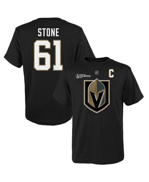 Футболка для малышей OuterStuff Mark Stone черная Vegas Golden Knights чемпионов Stanley Cup 2023 - имя и номер