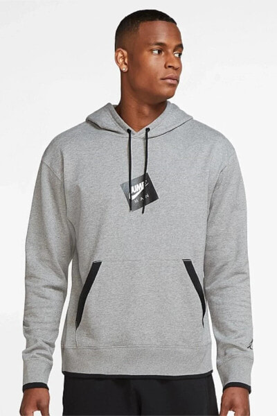 Jordan Jumpman Classics Men's Printed Fleece Pullover Hoodie - Grey