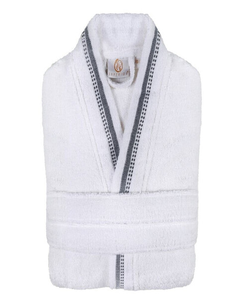 Unisex Tinsel Lounge Cotton Terry Bathrobe with Embroidery