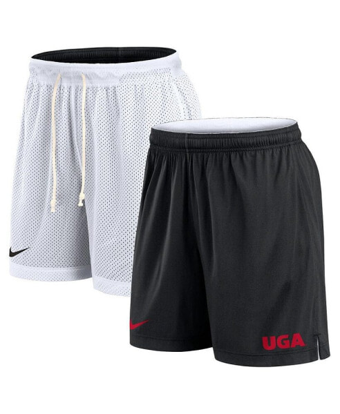 Men's White/Black Georgia Bulldogs Primetime Reversible Performance Shorts