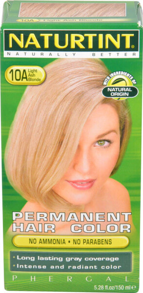 Naturtint Permanent Hair Color 10A Light Ash Blonde Стойкая краска для волос без аммиака Пепельный блонд  150 мл