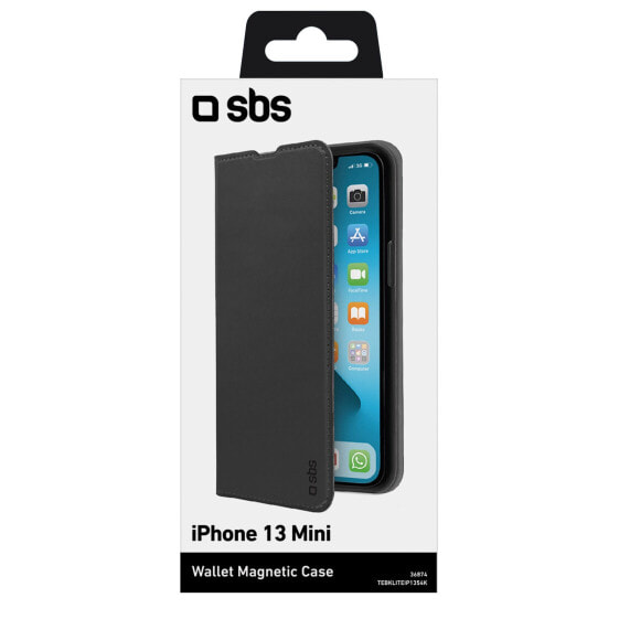 SBS TEBKLITEIP1354K - Wallet case - Apple - iPhone 13 Mini - 13.7 cm (5.4") - Black