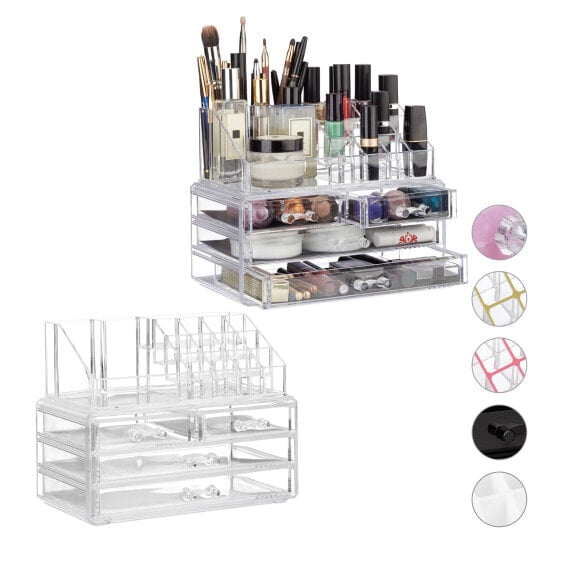 2 x Make Up Organizer transparent/gold