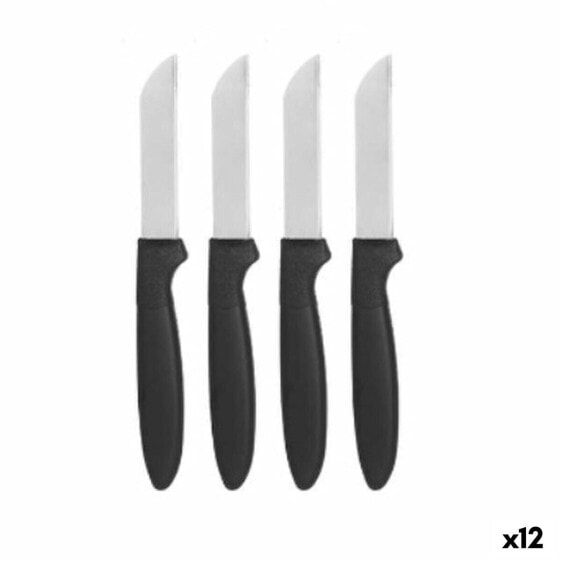 Набор овощных ножей Чёрный Серебристый Нержавеющая сталь Пластик 17,2 cm (12 штук)