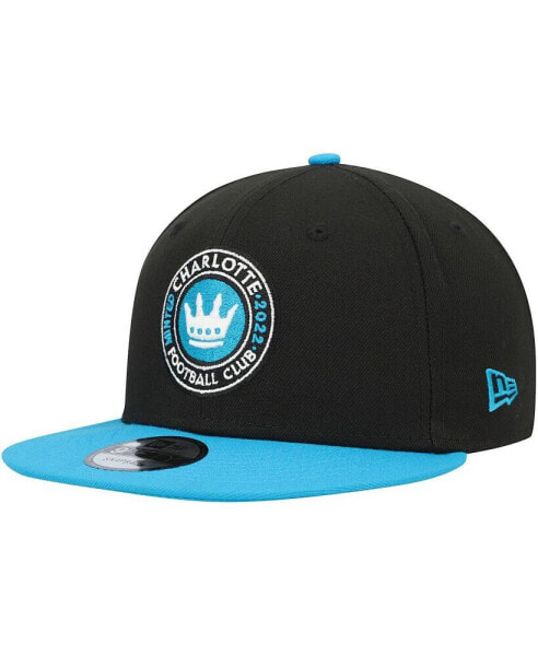 Men's Black, Blue Charlotte FC Two-Tone 9FIFTY Snapback Hat