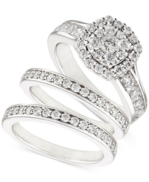 Diamond Three-Piece Ring Set (2 ct. t.w.) in 14k White, Yellow and Rose Gold