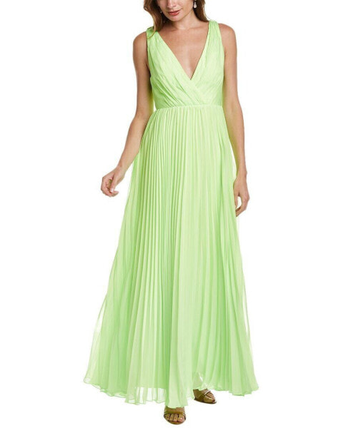 Ml Monique Lhuillier Chiffon Maxi Dress Women's Green 2