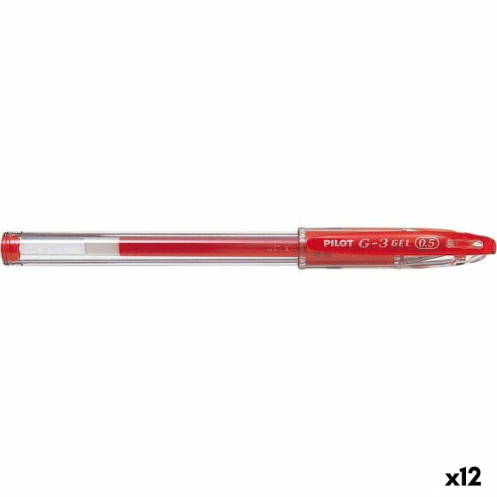 Ручка гелевая Pilot G-3 Grip Красная 0,5 мм (12 штук)
