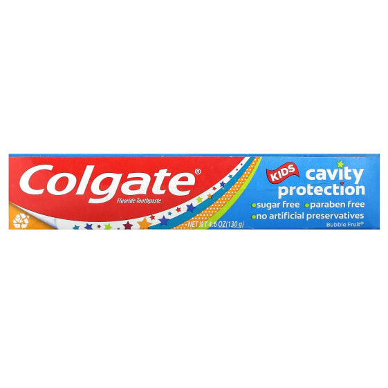 Зубная паста для детей Colgate, Гигиена полости рта, защита от кариеса, вкус "Пузырьково-фруктовый", 130 г