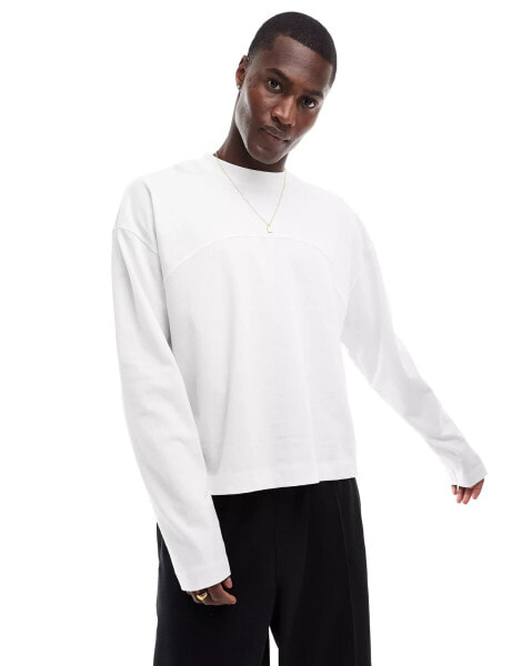 ASOS DESIGN oversized heavyweight t-shirt with seam detail in white