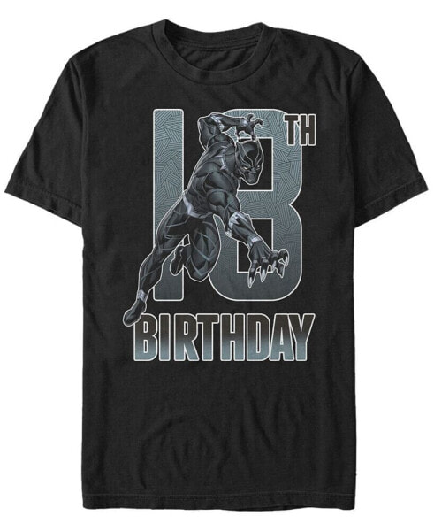 Men's Marvel Black Panther 18th Birthday Action Pose Short Sleeve T-Shirt