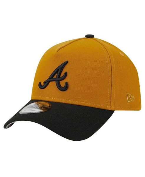 Men's Gold/Black Atlanta Braves Rustic A-Frame 9FORTY Adjustable Hat