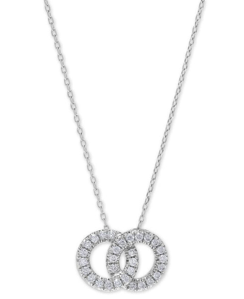 Diamond Interlocking Circle 18" Pendant Necklace (1/3 ct. t.w.) in 14k White ,Yellow or Rose Gold
