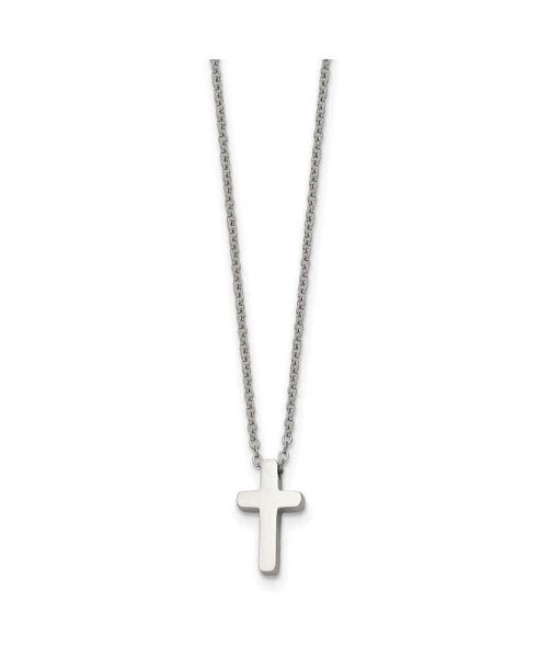 Cross Pendant 1 inch extension Cable Chain Necklace