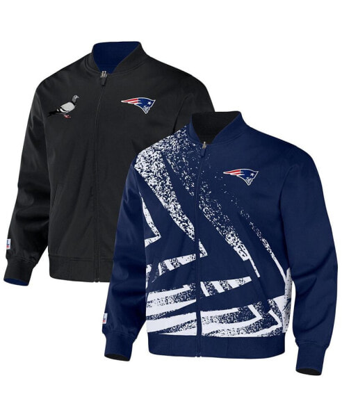Men's NFL X Staple Navy New England Patriots Embroidered Reversable Nylon Jacket