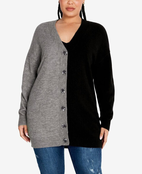 Plus Size Sienna Splice Cardigan Sweater