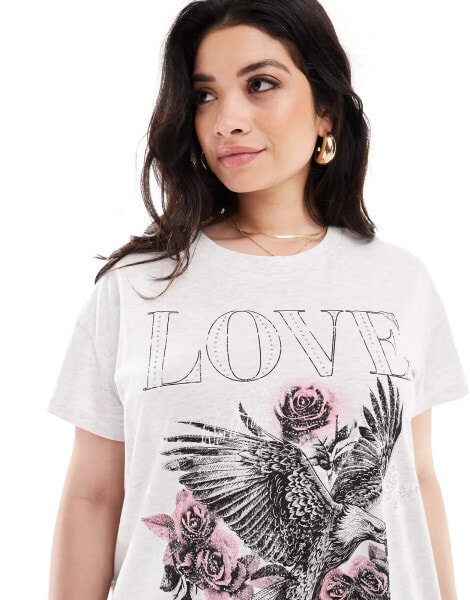 Yours love printed t-shirt in grey