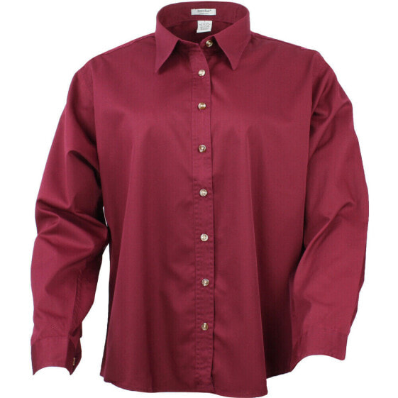 Топ женский River's End Ezcare Woven Long Sleeve Button Up Shirt бордовый