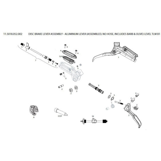 Сборка ручки тормоза дискового тормоза SRAM Level TLM B1