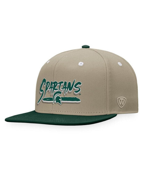 Men's Khaki/Green Michigan State Spartans Land Snapback Hat