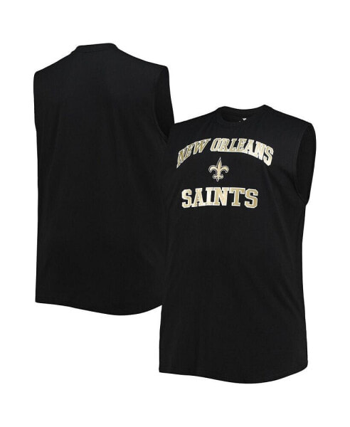 Men's Black New Orleans Saints Big and Tall Muscle Tank Top