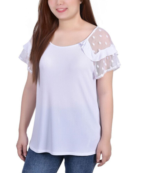 Petite Size Short Dot Sleeve Top