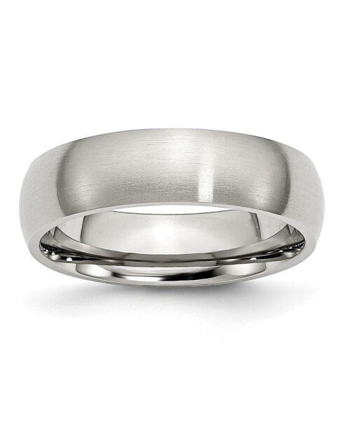 Stainless Steel Brushed 6mm Half Round Band Ring