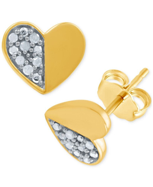 Cерьги Macy's Polished Heart Stud