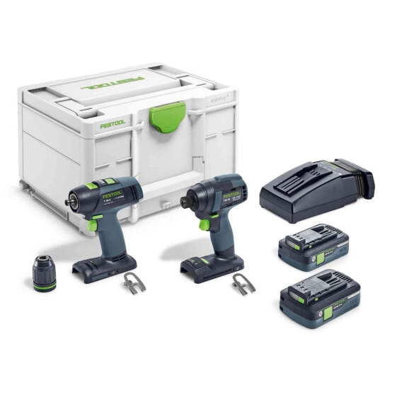 Festool Schrauber- und Bohrer-Set TID 18 HPC 4,0 I-Set T18, 2x 4,0 Ah + Lader